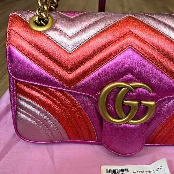 A116- π― % authentic Gucci limited Marmont shoulder bag - Picture 5 of 17